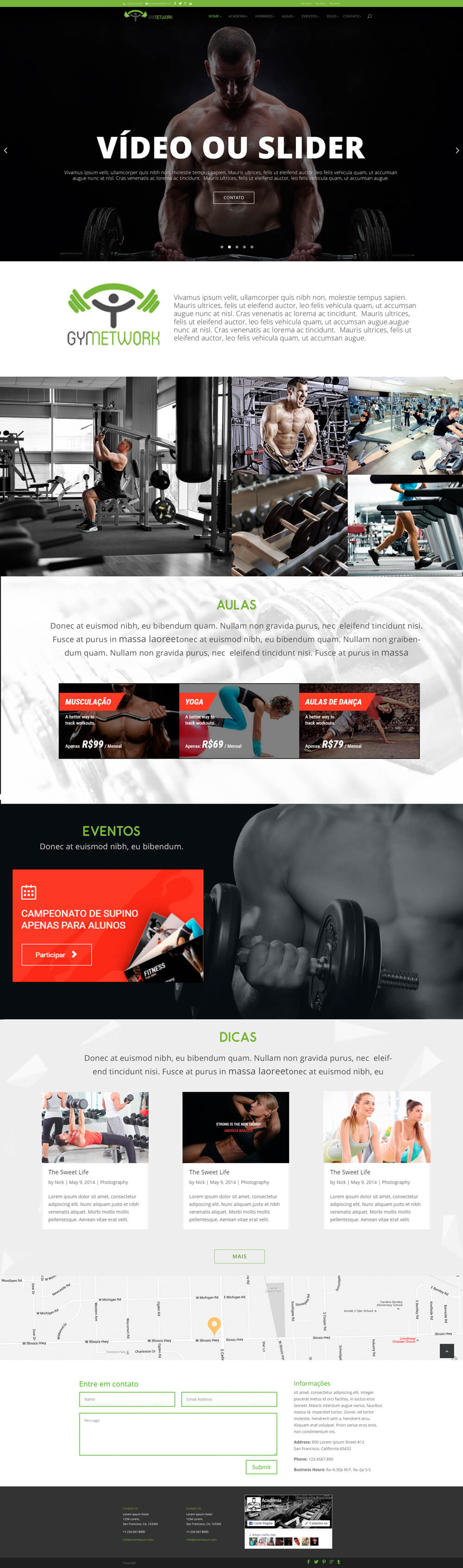 Exemplo de site para Academia Exemplo de site para Academia