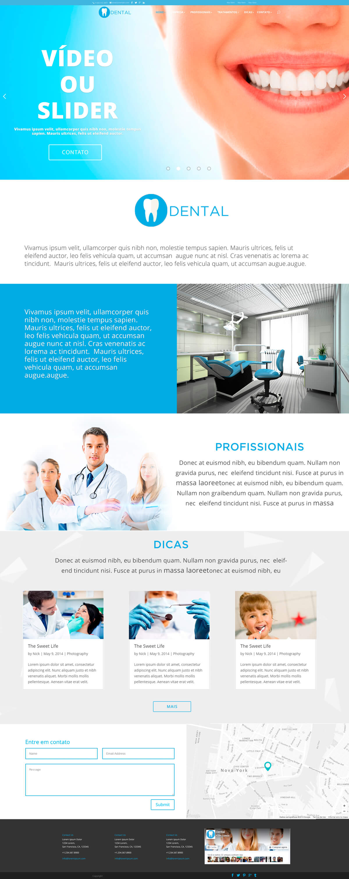 Exemplo de site para Dentistas Exemplo de site para Dentistas